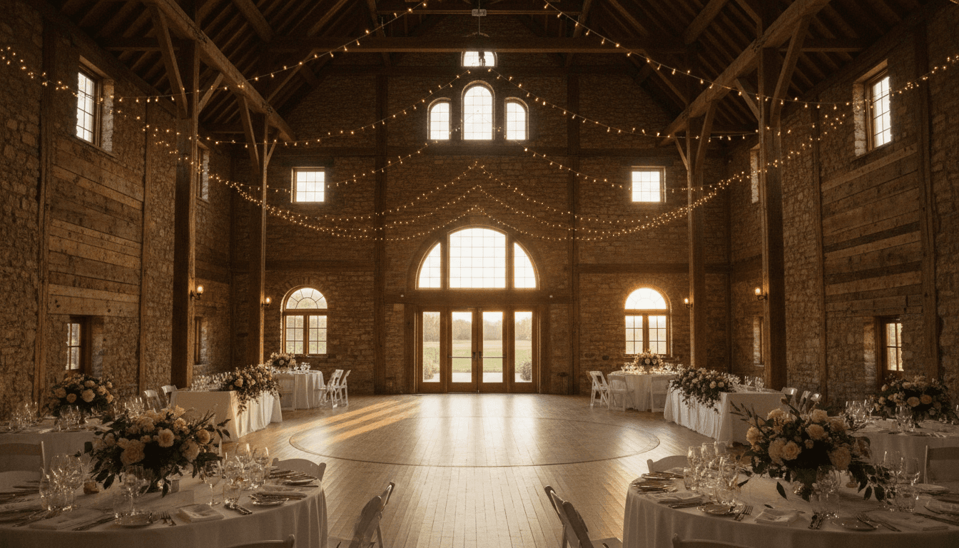 Sage green tablecloths at a rustic farmhouse event